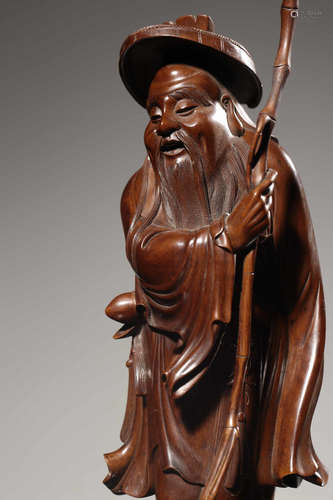 Boxwood Carving Fisherman Ornament, China