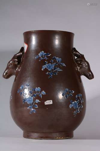 Brown Glaze Blue And White Porcelain 