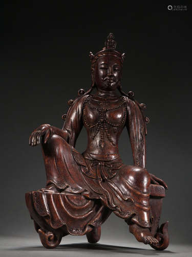 Agarwood Sitting Statue Of Taoist Buddha, China