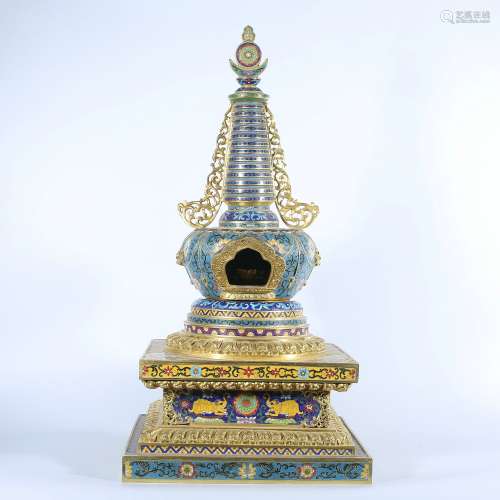 Copper tire wire pinching enamel color pagoda