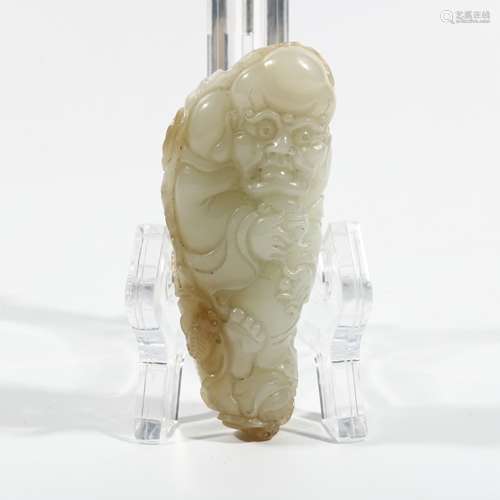 White Jade Carving Lohan, China