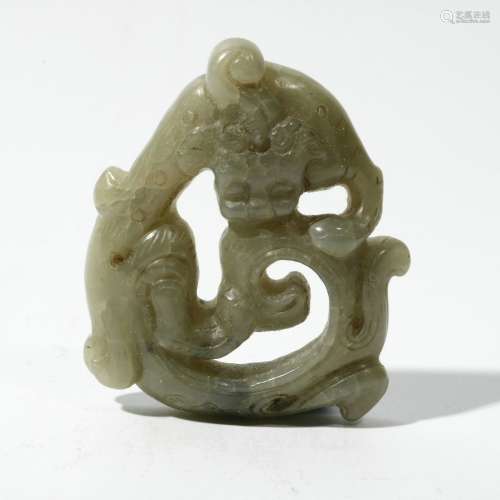 Jade Dragon Pendant, China