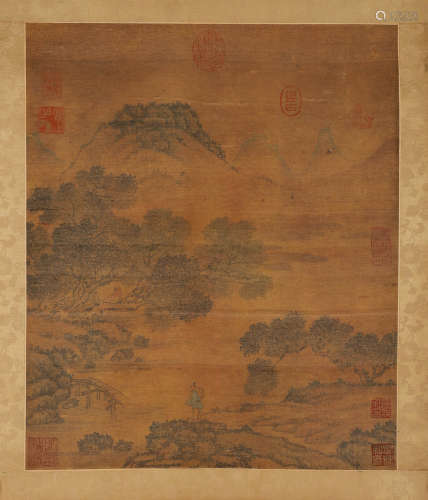 Chinese ink painting anonymous landscape figure painting mir...