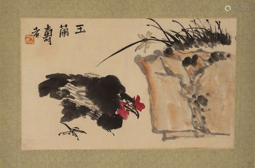 Chinese ink painting Pan Tianshou flower and bird painting m...