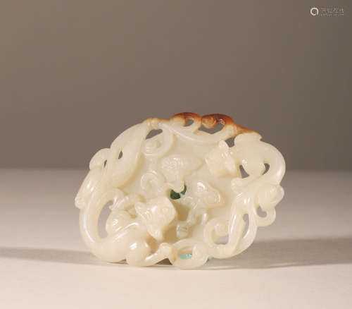 Qing Hetian jade double dragon jade pendant