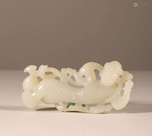 Qing Hetian jade flying dancer jade pendant