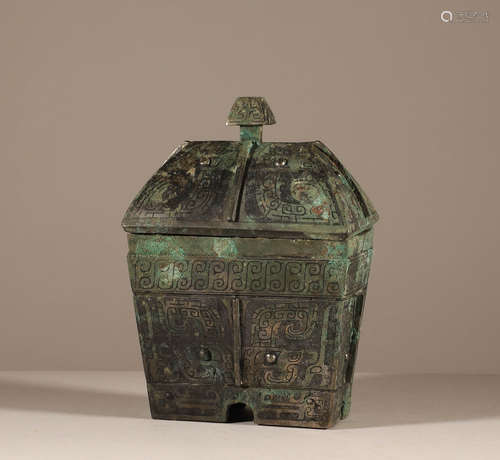 Han bronze plaque box