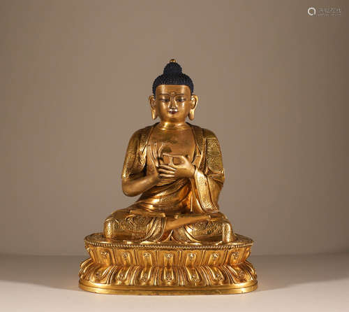 Bronze gilded Buddha statue