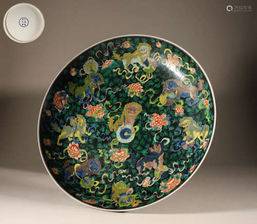 Qing Kangxi dragon pattern plate