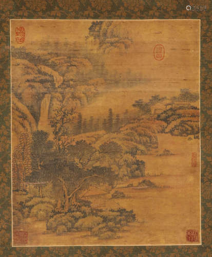 Chinese ink painting anonymous landscape figure painting mir...