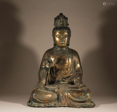 Bronze gilded Buddha statue of Ming Dynasty