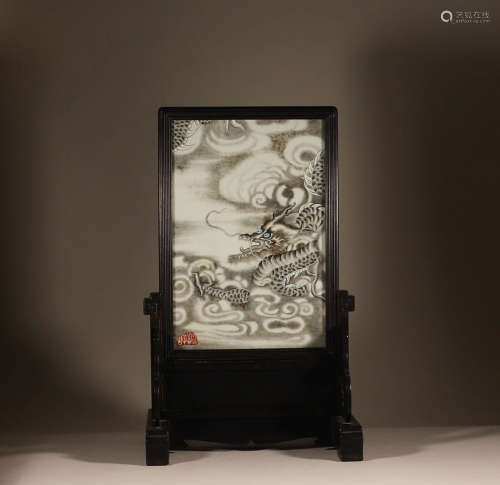 Qing porcelain plate screen