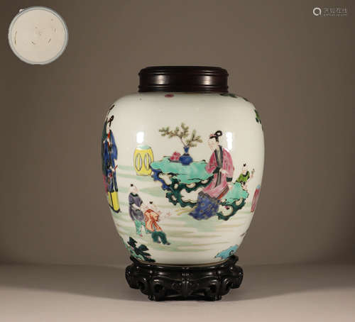 Qing character pot