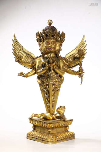 Gilt Bronze Figure of Buddhist Garuda