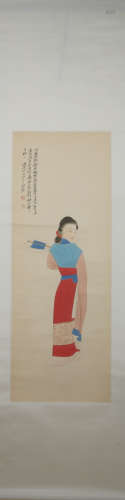 Chinese Lady Painting, Zhang Daqian Mark