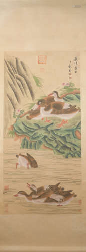 Chinese Flower and Bird Painting, Wang Guxiang Mark