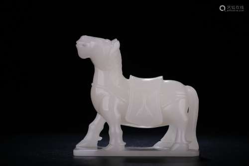 Hetian White Jade Horse Ornament
