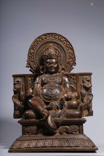 Copper Statue of Seated Huang,the God of Wealth