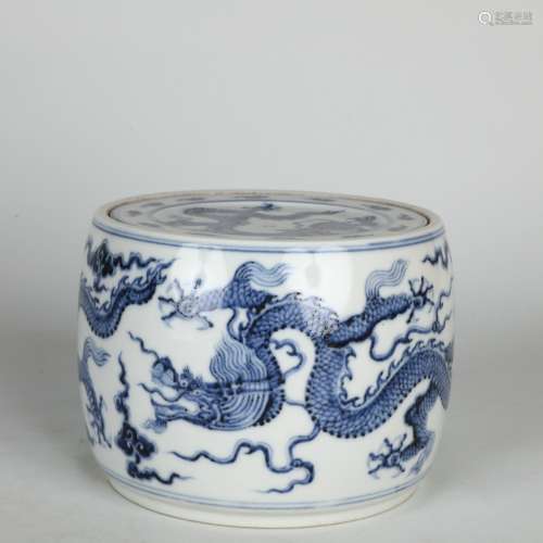 Chinese Blue-and-white Cricket Pot