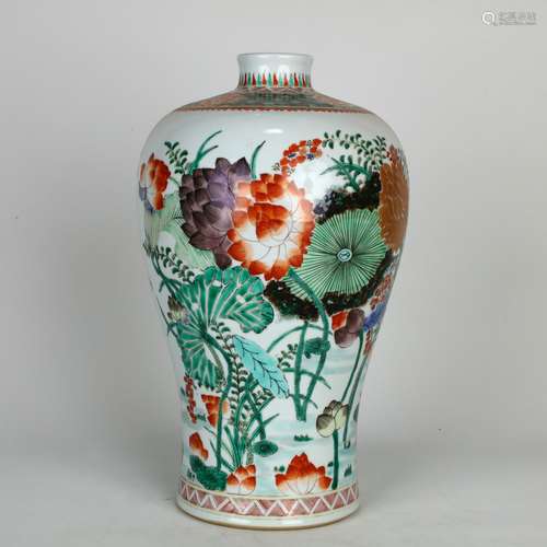 Chinese Polychrome Prunus Vase