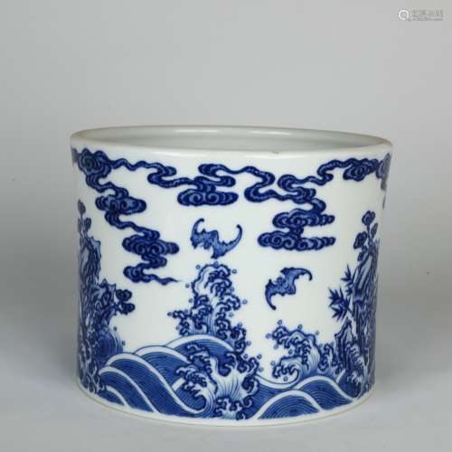 Chinese Blue-and-white Brush Pot