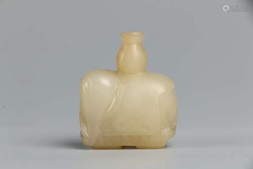 Hetian Jade Elephant-shaped Incense Container