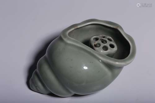 Light Greenish-blue Glazed Incense Container