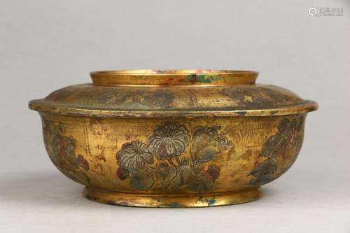 Gilt Copper Lidded Box