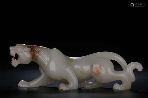 Hetian White Jade Tiger Ornament