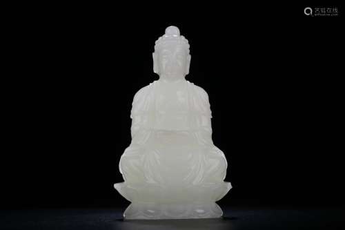 Hetian White Jade Seated Sakyamuni