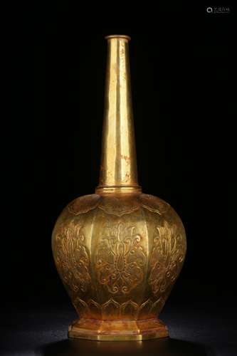 Chinese Gilt Copper Vase