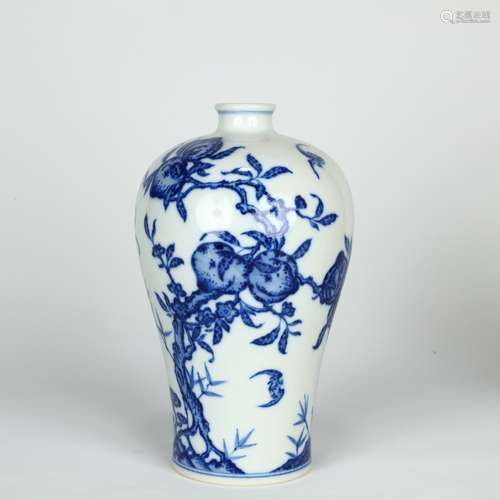 Chinese Blue-and-white Prunus Vase