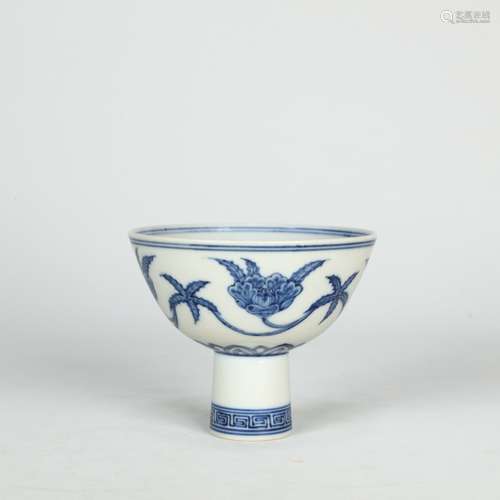 Chinese Blue-and-white Stem Cup