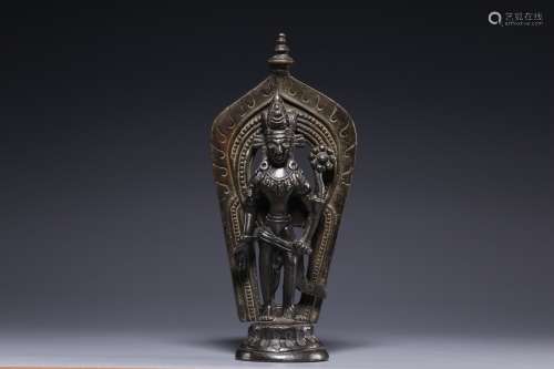 Alloy Copper Avalokitesvara with Silver Inlay