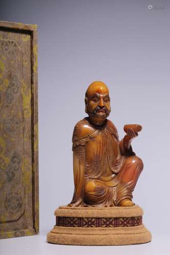 Shoushan Stone Seated Arhat