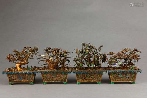 Gilt Silver Potted Landscape