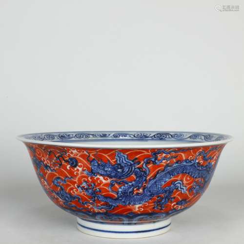 Chinese Blue-and-white Iron-red Bowl