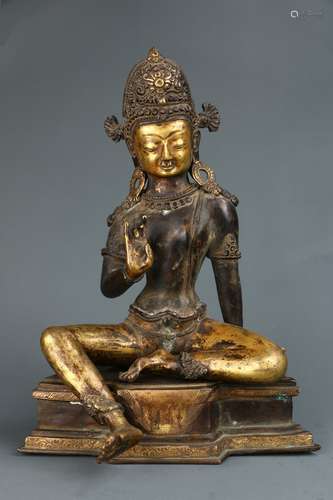 Gilt Copper Seated Buddha