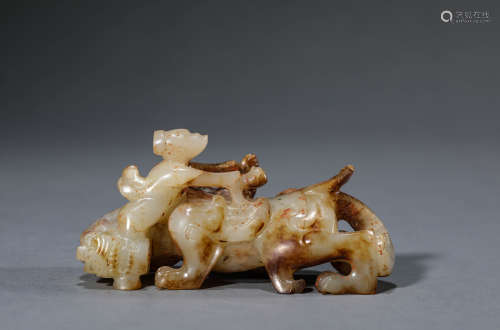 A Chinese Jade Beast Ornament