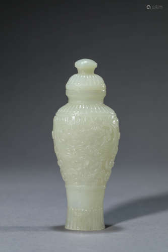A Chinese Jade Flower Vase