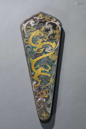A Chinese Gold and Sivler Inlaid Ornament