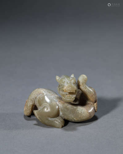 A Chinese Jade Chi Dragon Paper Weight