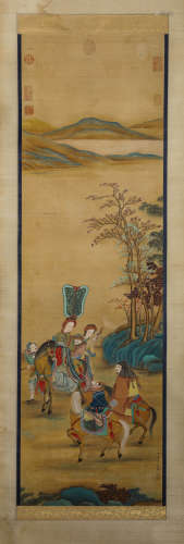 A Chinese Scroll Painting by Qiu Ying