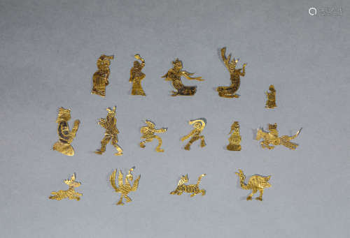 A Set of Chinese Gold Panels