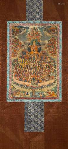 A Chinese Padmasambhava Staute Thangka
