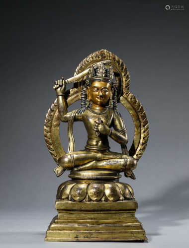 A Chinese Gilt-Bronze Buddha Staute