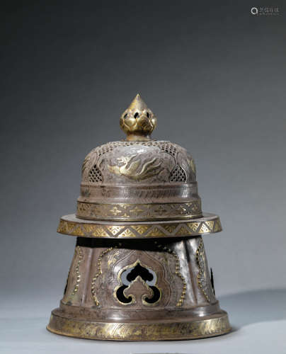 A Chinese Bronze Phoenix Pattern Censer