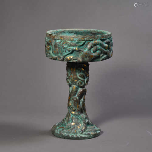 A Chinese Bronze Candle Holder