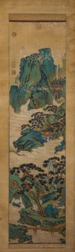 A Chinese Scroll Painting by Qiu Ying