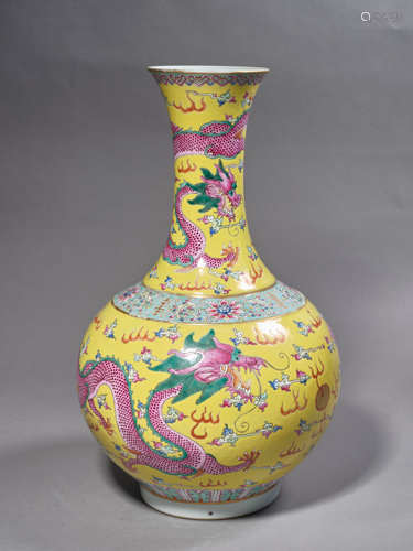 A Chinese Porcelain Famille Rose Phoenix Vase